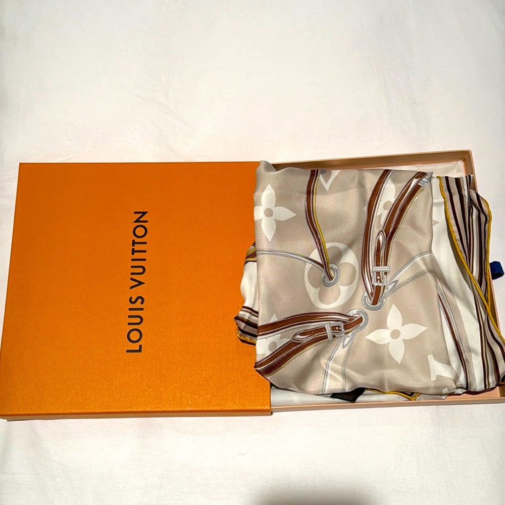 New with tags; Louis Vuitton silk scarf